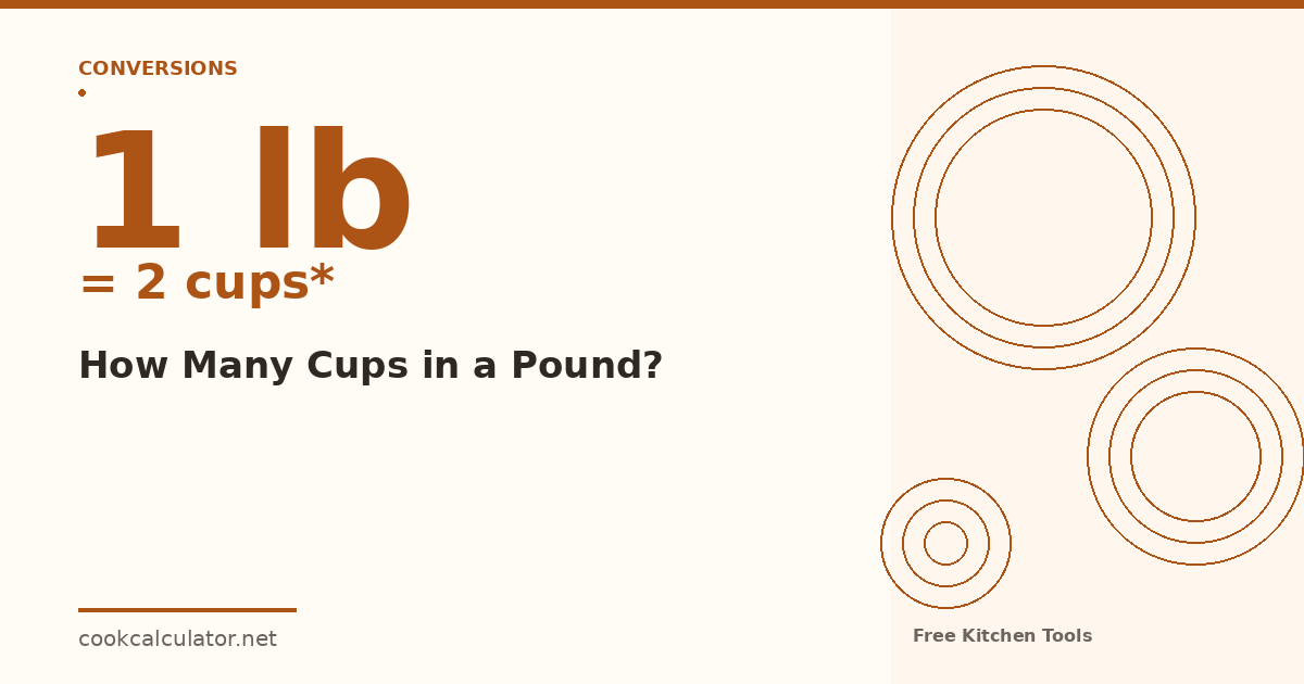 Tabla que muestra que 1 libra equivale a 2 tazas de mantequilla